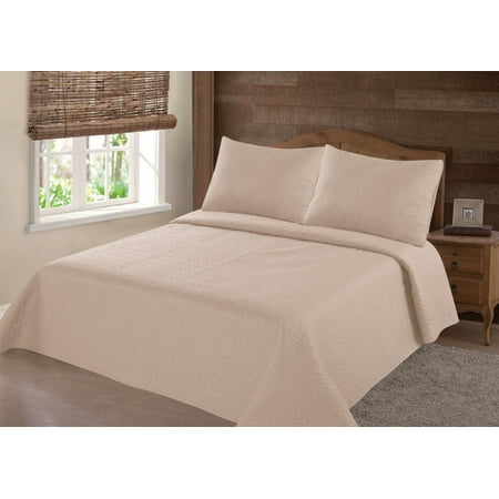 Taupe Bedding Collections PERSIAN EYGYPTION COLLECTION QUEEN NENA TAUPE TAN SOLID CLOSOUT QUILT BEDDING BEDSPREAD COVERLET PILLOW CASES SET ()