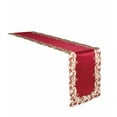 thumbnail image 4 of Gold Lace Burgundy Table Runner - Dresser Scarf European Embroidery - Perfect for Kitchen Dining Room Home Decor Wedding Receptions - 14 x 108 inches - The Tarantino Collection, 4 of 7