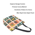 thumbnail image 3 of FORMRS Womens Canvas Tote Bag with Zipper Inner Pocket Shoulder Handbag, Jungle Stamp, 3 of 7