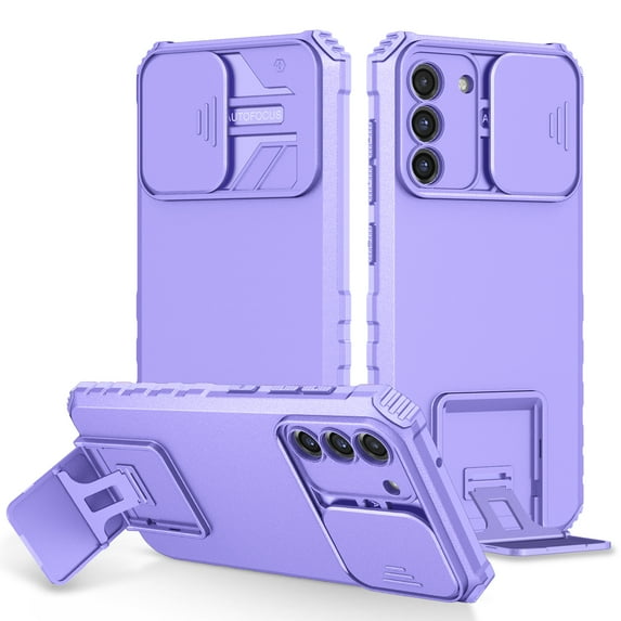 ELEHOLD Slim Case for Samsung Galaxy S23 Plus 6.6" with Camera Lens Protector Built-in Hidden Kickstand Full Body Protective Shockproof Hybrid Case for Samsung S23+,Purple