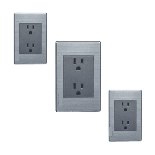 3 Placas Metálicas Con Contacto Duplex Anodizado Premium LAB.G Acero inoxidable