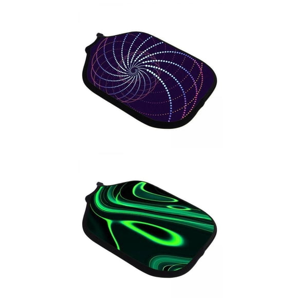 Funda de neopreno para pala Shamjiam Compacta ligera y duradera Violeta y verde cubierta de paleta