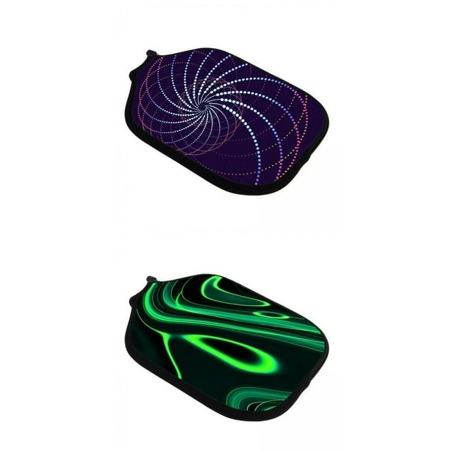 Funda de neopreno para pala Shamjiam Compacta ligera y duradera Violeta y verde cubierta de paleta