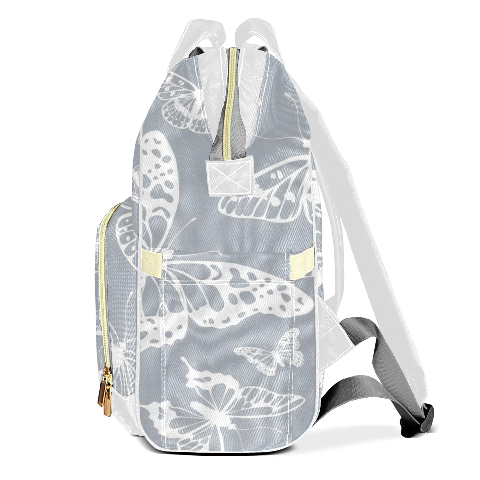 Abstract Butterflies Diaper Backpack – Large Capacity, Insulated Baby Bottle Pocket, Multifunctional Mommy Bag for Boys & Girls