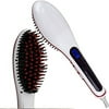 Digital Anti Static Electric Faster Hair Straightening Brush With LCD Display - White