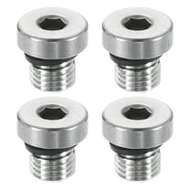 Uxcell 4pcs 304 Stainless Steel Pipe Plug Fitting M8x1 Metric Male Thread Inner Hex Head Cap Hexagonal Head Bung Plugs Fittings with Seal Ring for Air Water Oil Gas Tube
