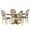 Dark Blue Plaid/Natural, variant on Noble House Dason Fabric and Wood 5 Piece Dining Set, Dark Blue Stripe and Natural