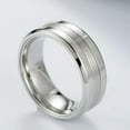 thumbnail image 4 of EOEMY 8mm Black Silver Polished+Matte Wedding Bands Men'S Titanium Steel Ring Sz 7-12, 4 of 9
