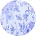 thumbnail image 1 of Ahgly Company Indoor Round Floral Blue Coastal Area Rugs, 5' Round, 1 of 4