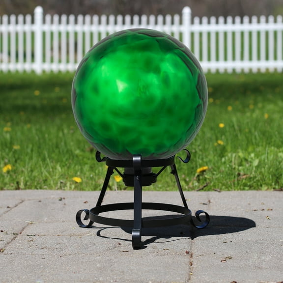 Northlight Smooth Turtle Shell Inspired Mirrored Outdoor Garden Gazing Ball - 10" - Green