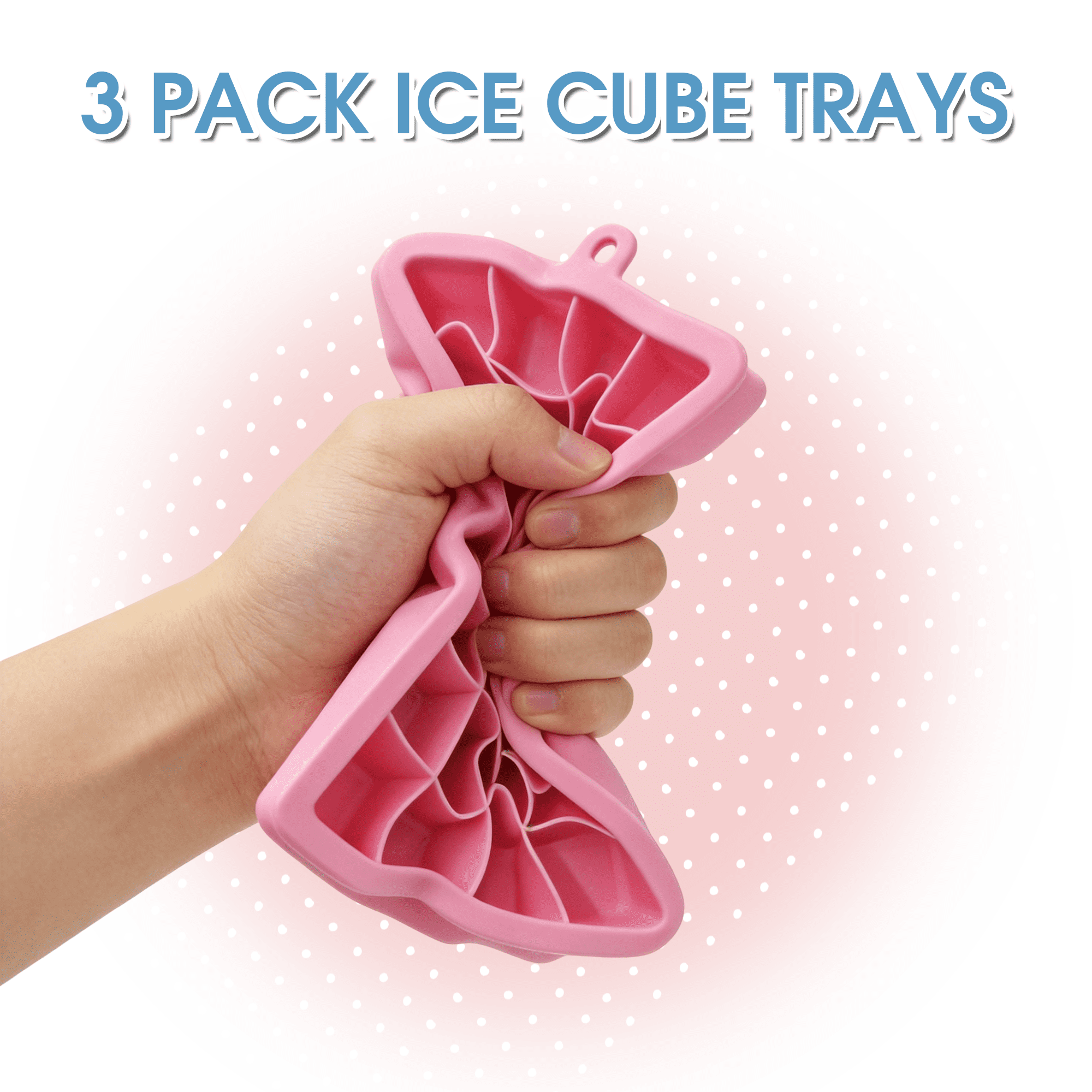 GARITIN Silicone Ice Cube Trays 3 Pack with Lids Stackable BPA Free Easy Release for Whiskey Coffee Cocktails