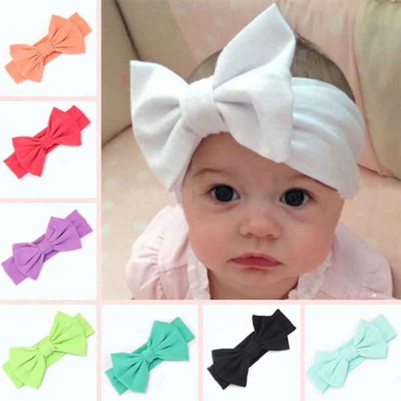 Newborn Baby Kids Bow Headband Soft Turban Floral Headwear Hairband Headwrap