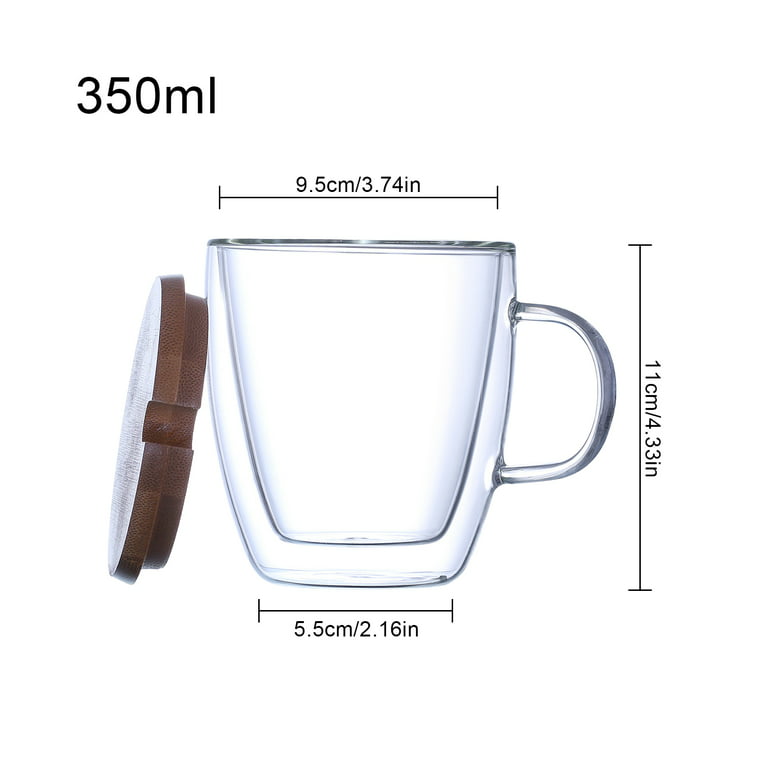 Great Sale-double Insulated Clear Coffee Cup Flower Receptacle High  Borosilicate Glass Perforated Wooden Cover Drinking Utensils Hot