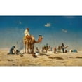 thumbnail image 3 of Victor Huguet 18x13 Black Modern Framed Museum Art Print Titled - Travellers in the Desert (1868), 3 of 5