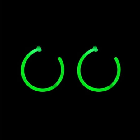 Glow Nose Hoops - Pair of Glow Bioflex Nose Piercing Hoops - 18ga or 20ga
