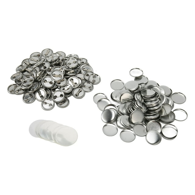 Blank Button Badge Parts Set, Pin Back Button Parts 100 Sets Rust Prevention For Handcraft 25mm/1.0in,32mm/1.3in