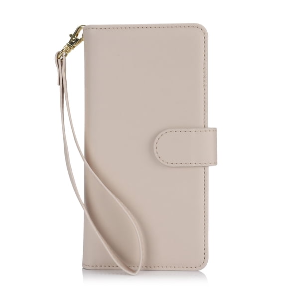 TECH CIRCLE For Google Pixel 6 Wallet Case with Card Holder,PU Leather Flip Folio Shell Magnetic Closure Wrist Strap Kickstand Shockproof Protective Cover for Google Pixel 6 5G 6.4" 2021,Apricot