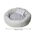 thumbnail image 3 of JoyMoreToys Cozy Soft Round Dog Bed with Pillow for Head Support, Fluffy Donut Dog Bed with Non-Slip Bottom, 17.7x17.7x3.9 Inch, Round Pet Sleep Rest Nest, 3 of 8