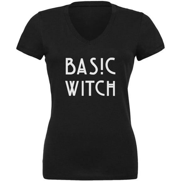 Basic Witch Black Juniors V-Neck T-Shirt - X-Large