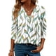 thumbnail image 2 of Blusa OFEEFAN casual elegante de manga 3/4 para mujer, talla grande 3XL, 2 of 5
