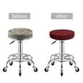 thumbnail image 5 of Round Bar Stool Seat Covers, Burgundy Floral Elastic Round Chair Cover Stool Seat Slipcover Bar Stool Cushions Round Pad for 12-14 inch, 5 of 7