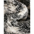 thumbnail image 4 of Unique Loom Hygge Shag Collection Area Rug - Diamond (5' Round Gray/Beige), 4 of 7