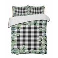 thumbnail image 2 of Quilts King Size, Sage Green Eucalyptus Soft Comforter Bedding Set for Bed, Spring Leaves Black White Plaid Lightweight Quilted Bedspread with Pillow Cover(2 Pieces) for All Season, 96x106 Inch, 2 of 6