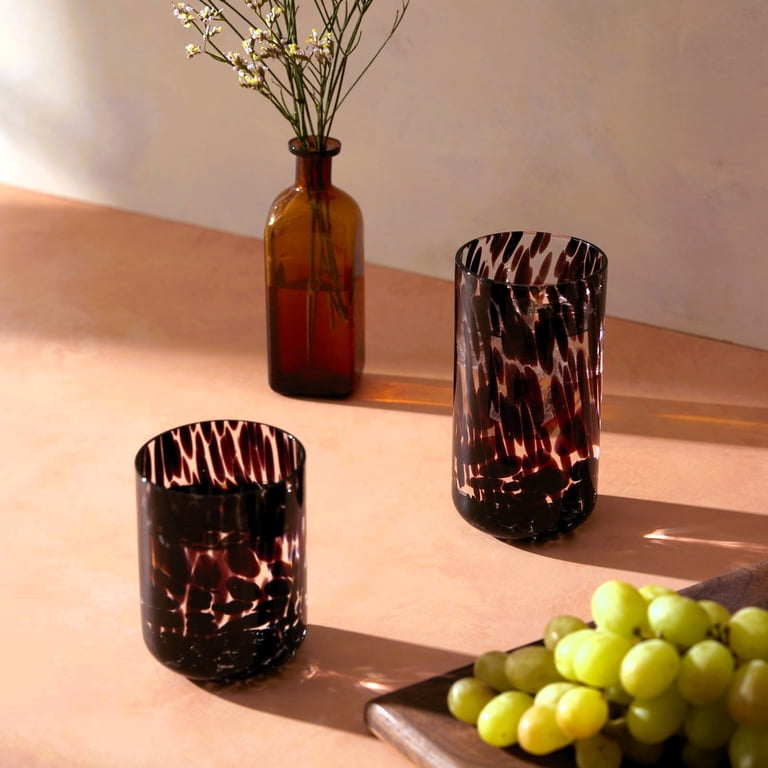 Thyme & Table 6-Piece 20oz Glass Set, Black Dot - Walmart.com