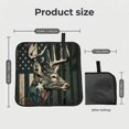 thumbnail image 3 of Deer Camo American Flag Camouflage Foldable Seat Cushion for Bleachers, Stadium Seats, Camping & Outdoor Events, Portable Lightweight Pad with Carabiner, 3 of 6