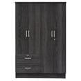 thumbnail image 3 of Home Square 2-Piece Set with Twin Captains Bed 4-Doors 2-Drawers Armoire in Gray, 3 of 8