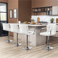 thumbnail image 2 of Alden Design Adjustable Swivel Bar Stools Modern Faux Leather Bar Chair Set of 2, White, 2 of 10