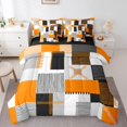 thumbnail image 1 of Erosebridal Patchwork Rectangle Bed in a Bag Full size,Geometry Stripe Bed Set,Abstract Artwork Decor,Reversible,Breathable,7-Piece, 1 of 5