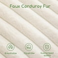 thumbnail image 3 of BYBYME Round Ottoman,Plush Striped Footrest,A Modern Foam Stuffed Poof Perfect to Rest Your Feet,20x15,Suitable for Living Rooms,Beige, 3 of 9
