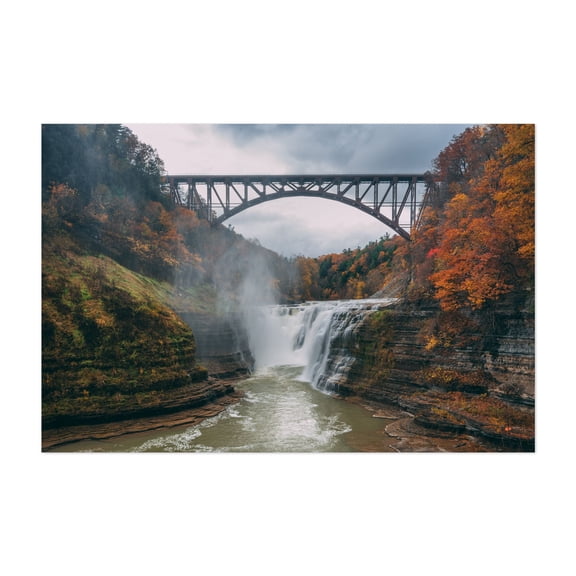 Upper Falls, Letchworth 01 - Castile New York Photography Unframed Wall Art Print 5 x 7 inches