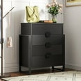 thumbnail image 4 of Holliwill 4 Drawer Dresser for Bedroom, Tall Fluted Dresser Chest of Drawers for Living Room, Hallway, Black, 4 of 11