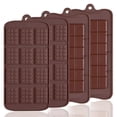 thumbnail image 1 of 4 PCS silicone chocolate molds, 12 grids + 24 grids break apart non-stick coating candy mold baking sheet, 1 of 4