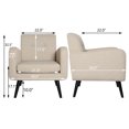 thumbnail image 3 of Modern Accent Armchair Upholstered Beige Single Sofa Chair, Set of 1, 3 of 8