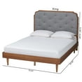 thumbnail image 5 of Baxton Studio Garron Gray Fabric and Walnut Brown Wood King Size Platform Bed, 5 of 23