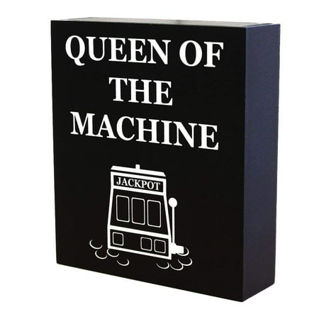 - JennyGems Casino Jackpot Slots Inspired Wood Gift Sign - Queen of the Machine - Slot Machine Keepsake Decoration for Casino Lovers
