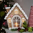 thumbnail image 3 of Northlight LED Lighted Frosted Gingerbread Peppermint Christmas House - 12.5", 3 of 7