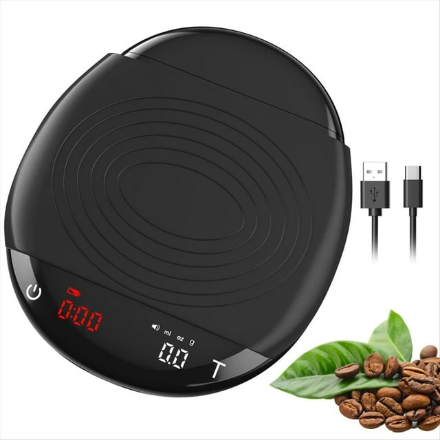 Báscula para Café Expreso con Temporizador: Minibáscula Digital para Café, Precisión de 2 Kg/0,1 G, Ideal para Medir Alimentos en la Cocina y Hornear.