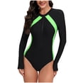 thumbnail image 5 of Women's Trendy Swimsuit One Piece High Leg Bathing Suit Plunge Brazilian Swimwear Athletic Suits Surfing Suit Jumpsuit Green,S, 5 of 6