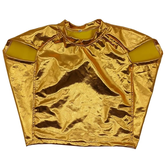Gunia Girls Sequin Top Glitter Sleeveless Dance Blouse Performance Dancewear Party Sparkly Tops For Girl Gold