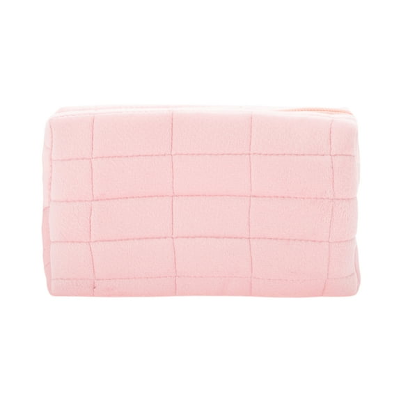1 Pc Elegant Makeup Bag for Business Travel Pink Plush
