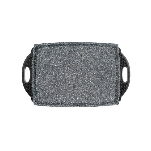 Tabla De Cortar De Granito Pesado Dexas Con Asas De Punta - 10 X 15 Pulgadas - Poli Granito Pesado