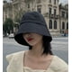thumbnail image 3 of Sombrero de pescador negro para mujer, gorra informal de algodón de color sólido, visera de playa para exteriores, sombrero para el sol, gorra de pescador para mujer y niña, 1 unidad-negro JAMW Sencillez, 3 of 5