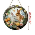 thumbnail image 2 of Placa de puerta de madera colgante de Pascua, bienvenida, fondo festivo, decoración de pared, artesanías de madera, decoración de interiores y habitaciones., 2 of 2