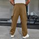 thumbnail image 4 of Pantalones largos para hombre, primavera y verano, color liso, bolsillos, color liso, cordón ajustable, ropa de trabajo, pantalones deportivos e informales, pantalones de poliéster para hombre., 4 of 9