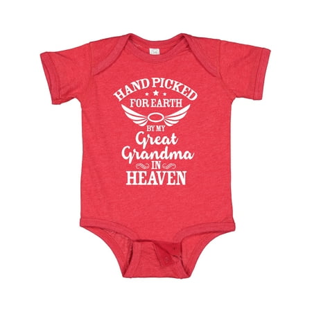 

Inktastic Handpicked for Earth by My Great Grandma in Heaven Gift Baby Boy or Baby Girl Bodysuit