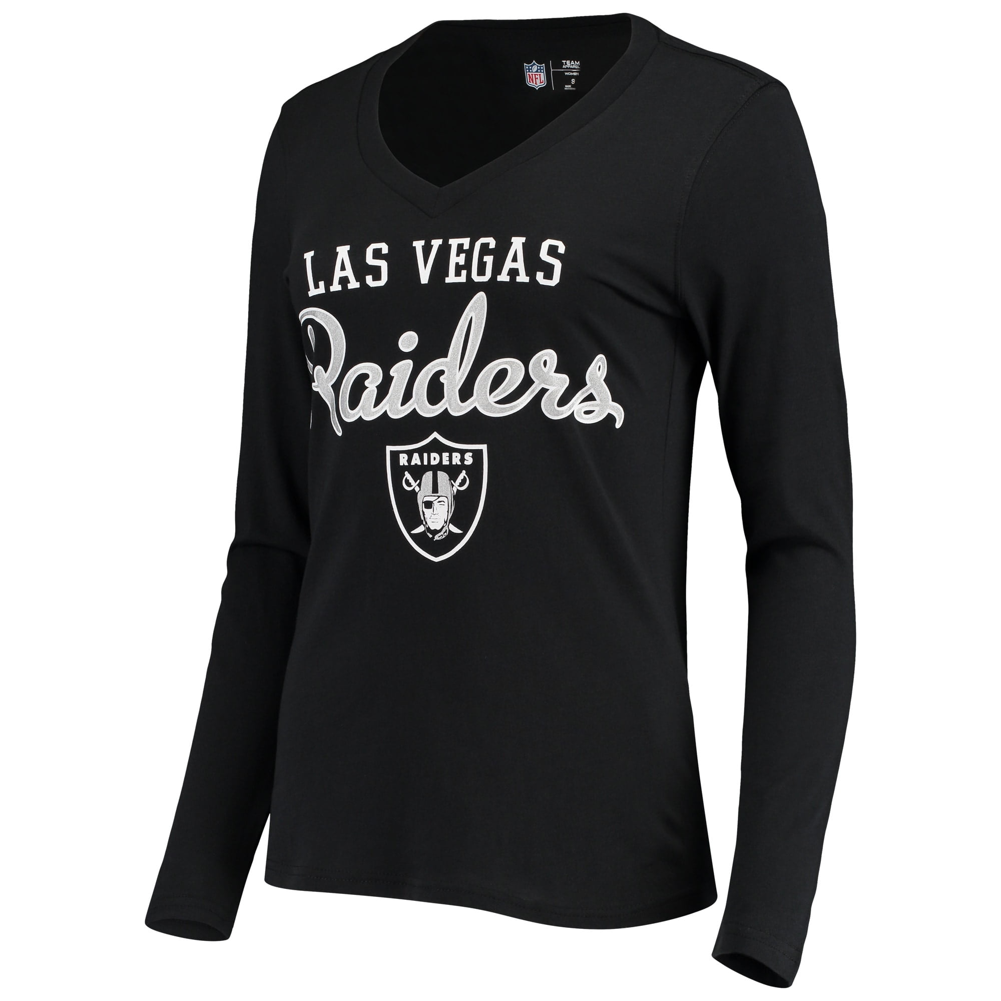 Women's G-III 4Her by Carl Banks Black Las Vegas Raiders Post Season Long Sleeve V-Neck T-Shirt - Walmart.com